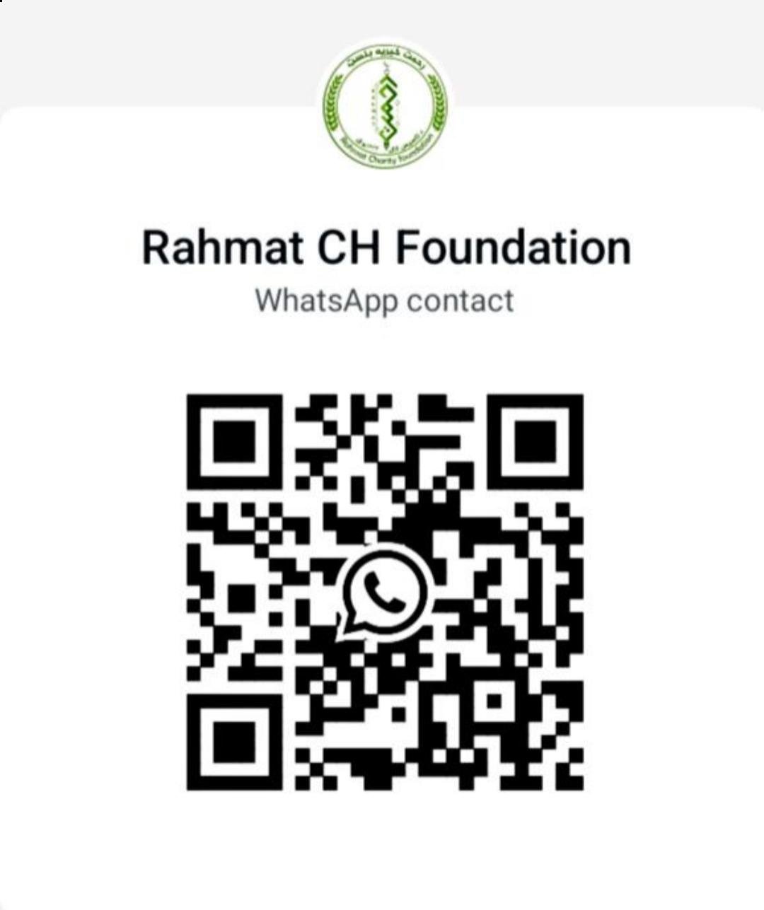 WhatsApp QR code for Rahmat Charity Foundation